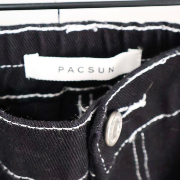Pacsun Black Low Rise Puddle Cargo Pants Small - Picture 9 of 10